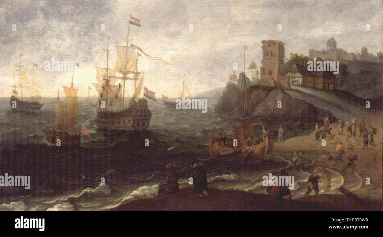 Adam Willaerts - marché aux poissons, sur la côte 1613. Banque D'Images