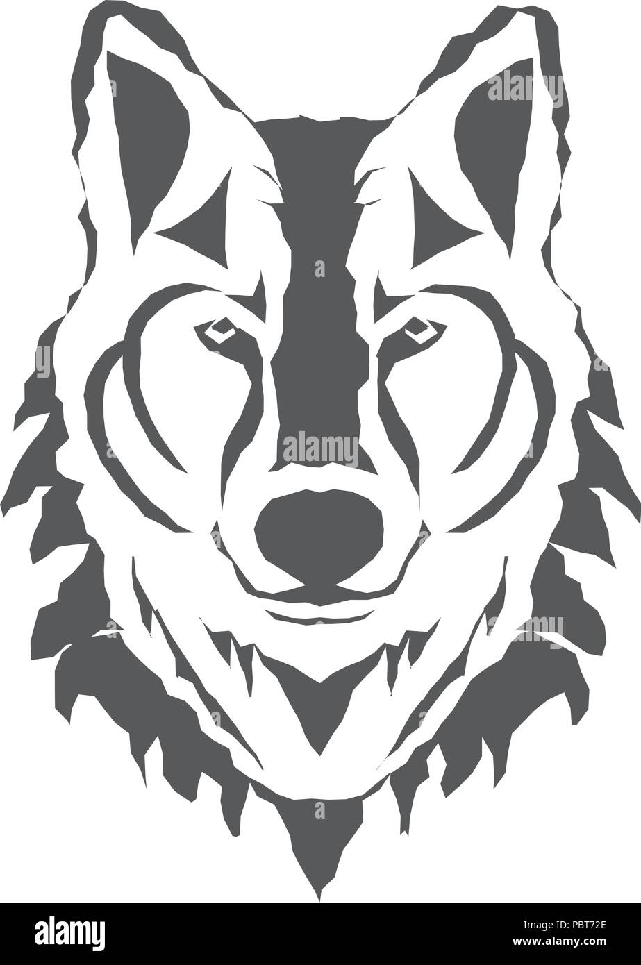 Vector illustration d'une tête de loup d'ossature Illustration de Vecteur