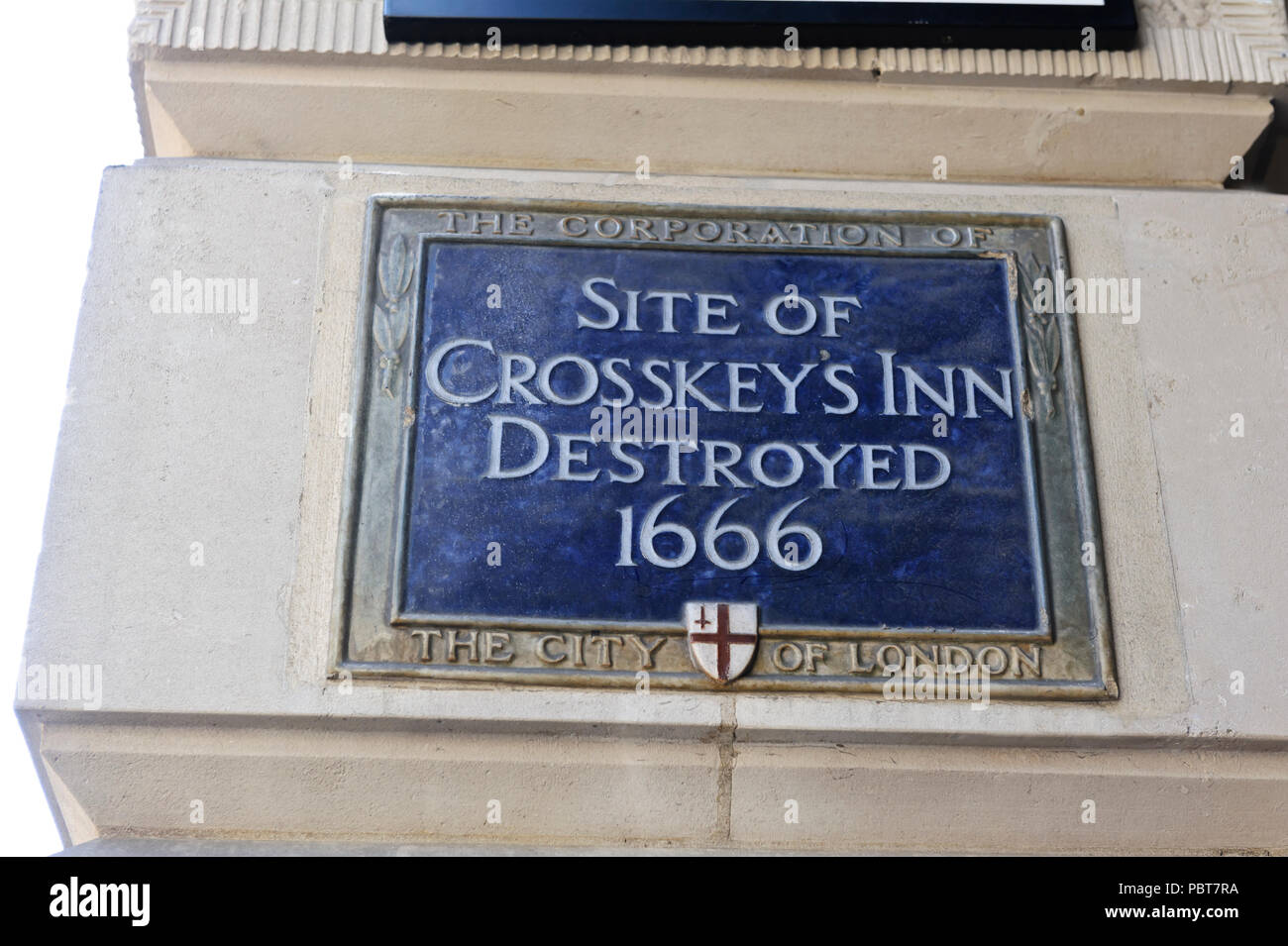 Crosskey Inn blue plaque historique, Londres, Angleterre, Royaume-Uni Banque D'Images