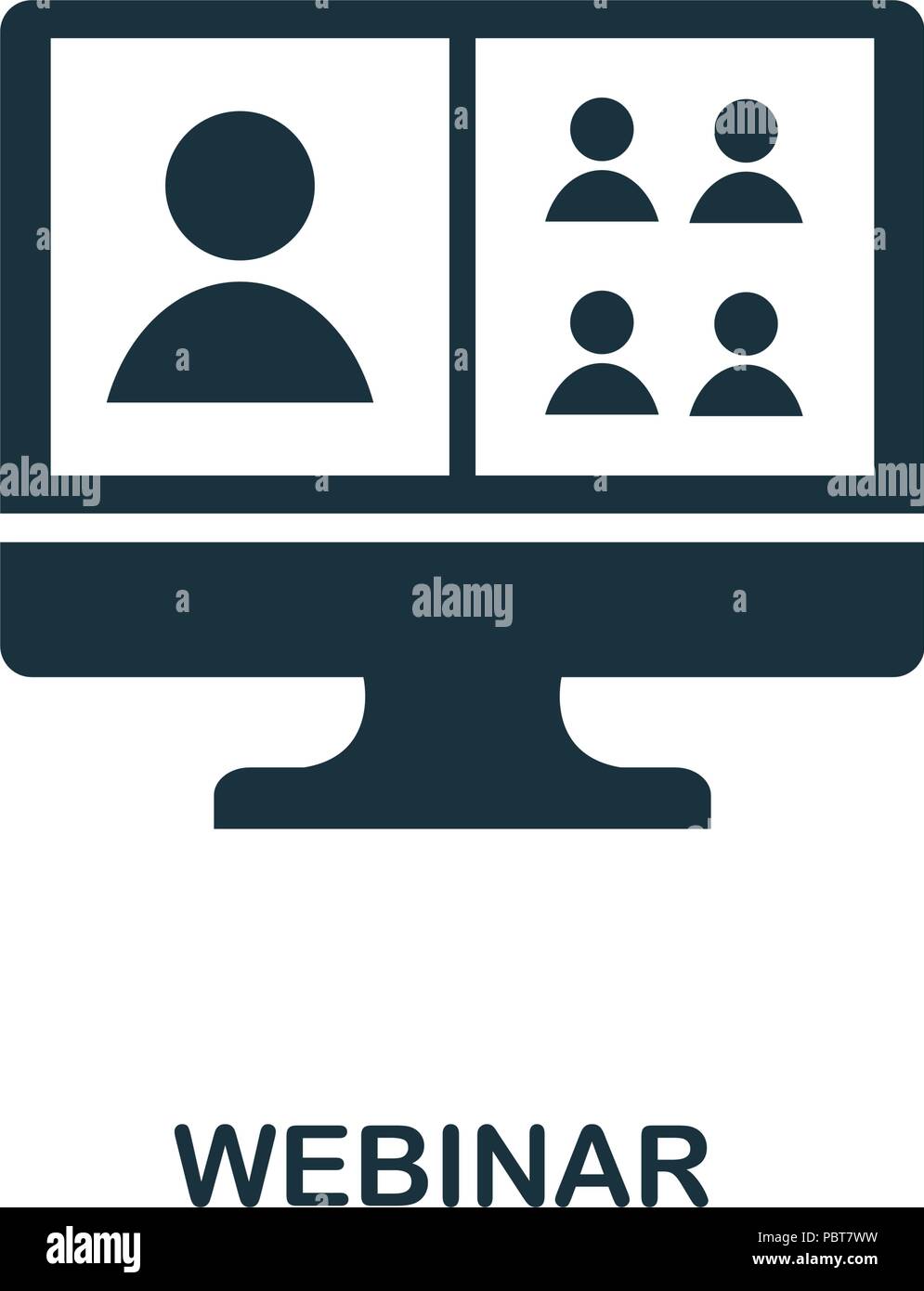 L'icône de création de webinaires. Élément simple illustration. Concept de design symbole webinaire de l'éducation en ligne collection. Peut être utilisé pour le web, mobile, web d Illustration de Vecteur