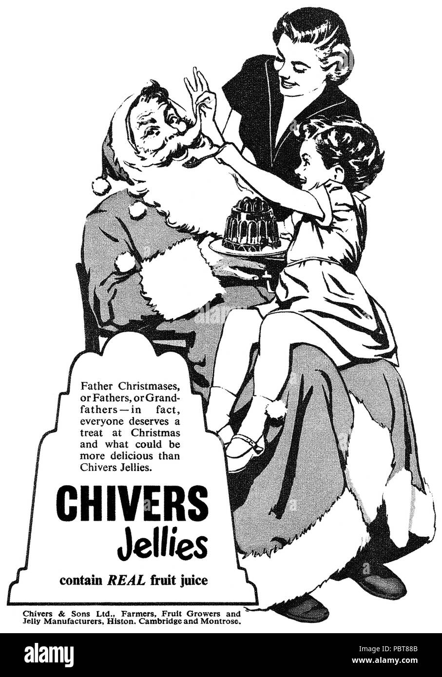 1954 La publicité pour Noël Chivers gelées. Banque D'Images