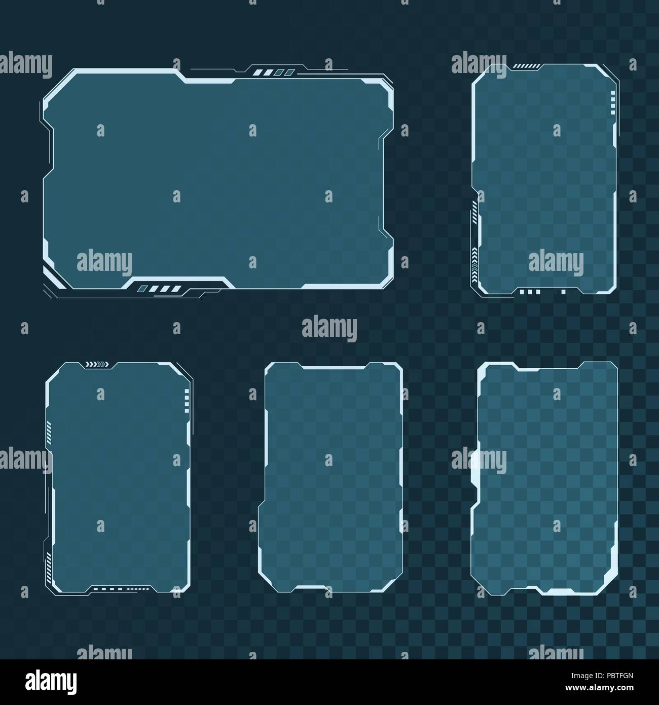 Interface utilisateur futuriste HUD les éléments de l'écran définie. Résumé Disposition du panneau de conception. Sci fi virtual tech display. Vector illustration isolé sur Illustration de Vecteur