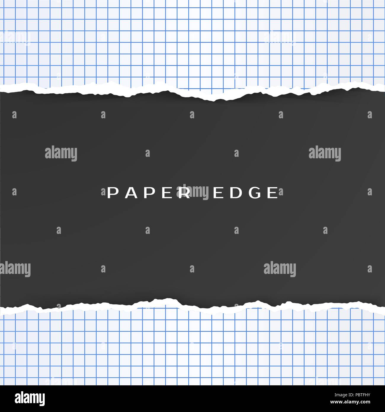Papier quadrillé avec bord déchiré. La géométrie à carreaux tendance. Vector illustration Illustration de Vecteur