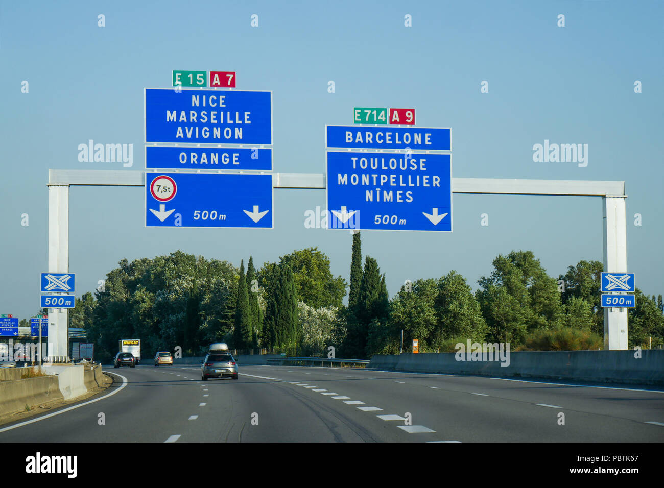 La conduite sur f de l'autoroute A7, France Photo Stock Alamy