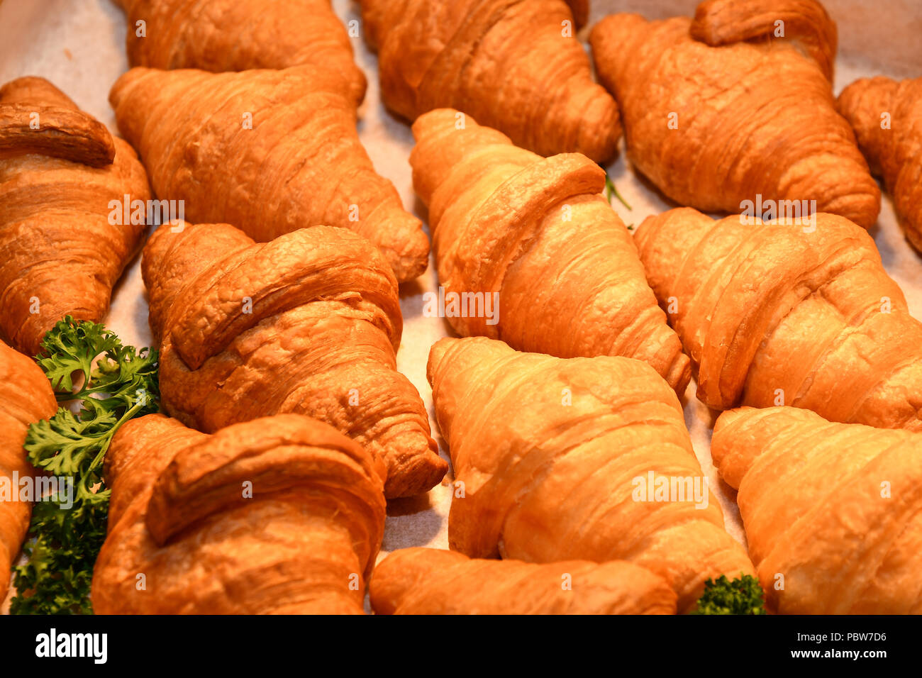 Des croissants dans le plat Banque D'Images
