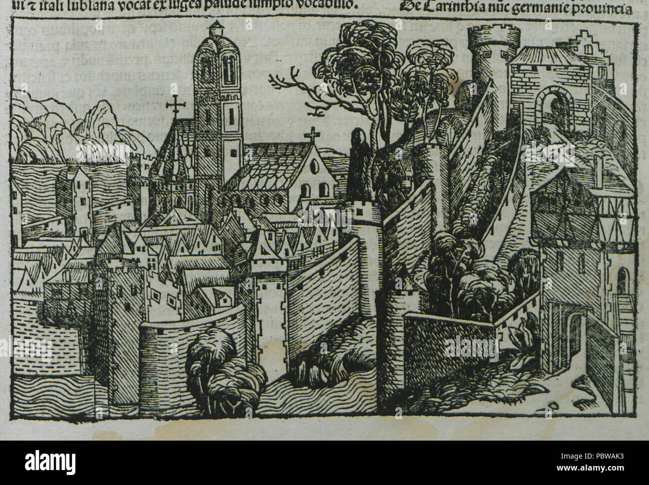 155 de Carinthie nuc Germaniae provincia - Schedell Hartmann - 1493 Banque D'Images