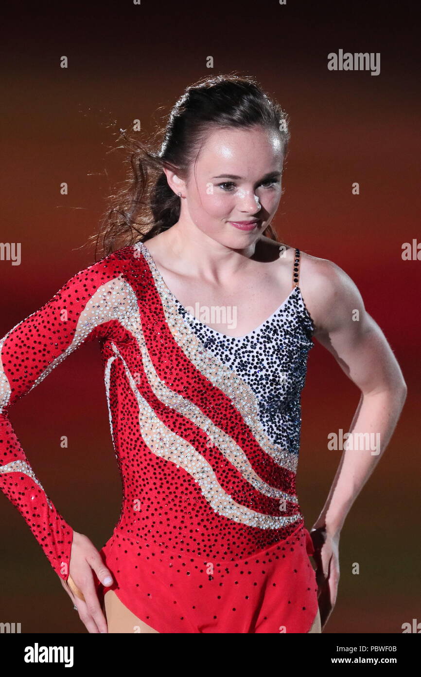 Osaka, Japon. 28 juillet, 2018. Bell Mariah Figure Skating : la glace en 2018 à Osaka Maruzen Intec Arena Osaka à Osaka, Japon . Credit : Naoki Nishimura/AFLO SPORT/Alamy Live News Banque D'Images