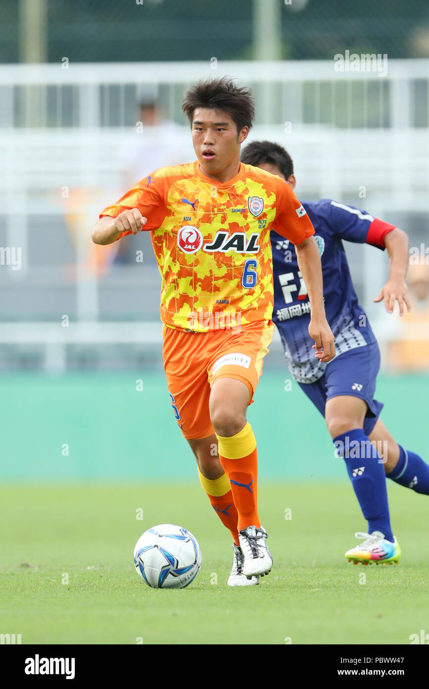 Rikuto Sano (S-Pulse Jeunesse), 30 juillet 2018 - Football : la 42e Japon Club jeunes (U-18) Championnat de football match de demi-finale entre Shimizu s-Pulse Avispa Fukuoka 1-0 Jeunes U-18 à Ajinomoto Domaine Nishigaoka à Tokyo, Japon. (Photo par Yohei Osada/AFLO SPORT) Banque D'Images