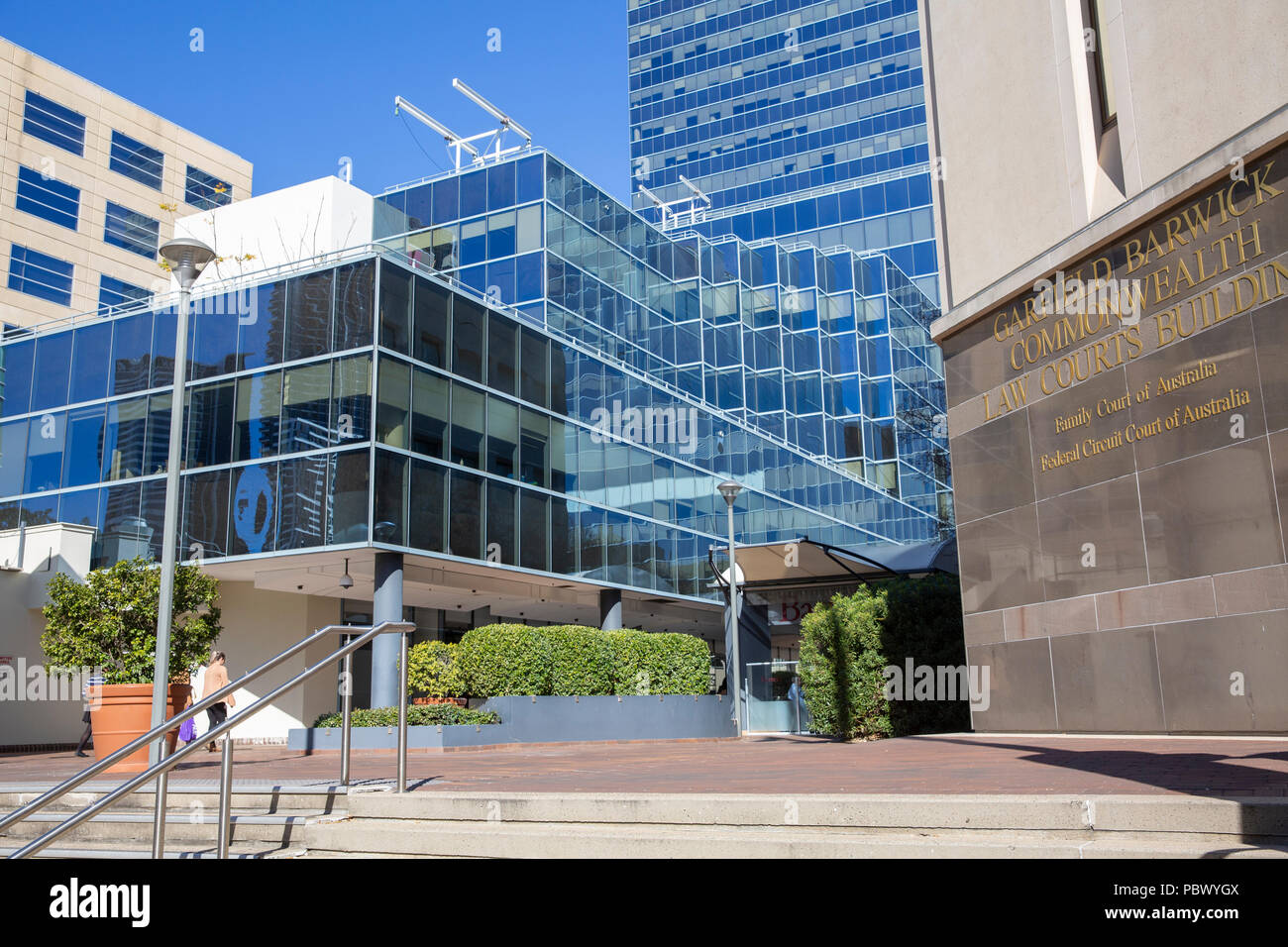 La Garfield Barwick Commonwealth Law Courts Building sur St George à Parramatta, Sydney, Australie de l'Ouest Banque D'Images