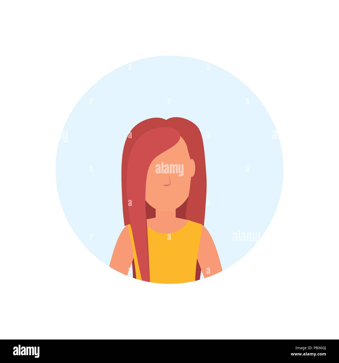 Femme Cheveux Brun Isole Avatar Femme Sans Visage Personnage De Television Portrait Image Vectorielle Stock Alamy