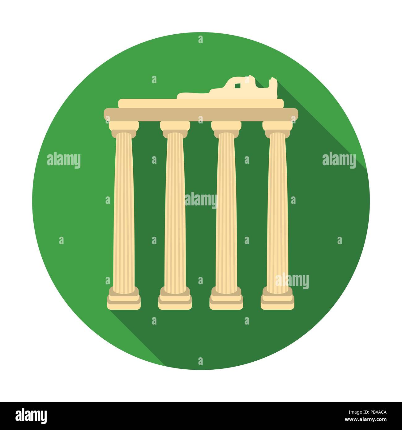 Ruines turques dans l'icône de style plat isolé sur fond blanc. Illustration vecteur symbole de la Turquie. Illustration de Vecteur