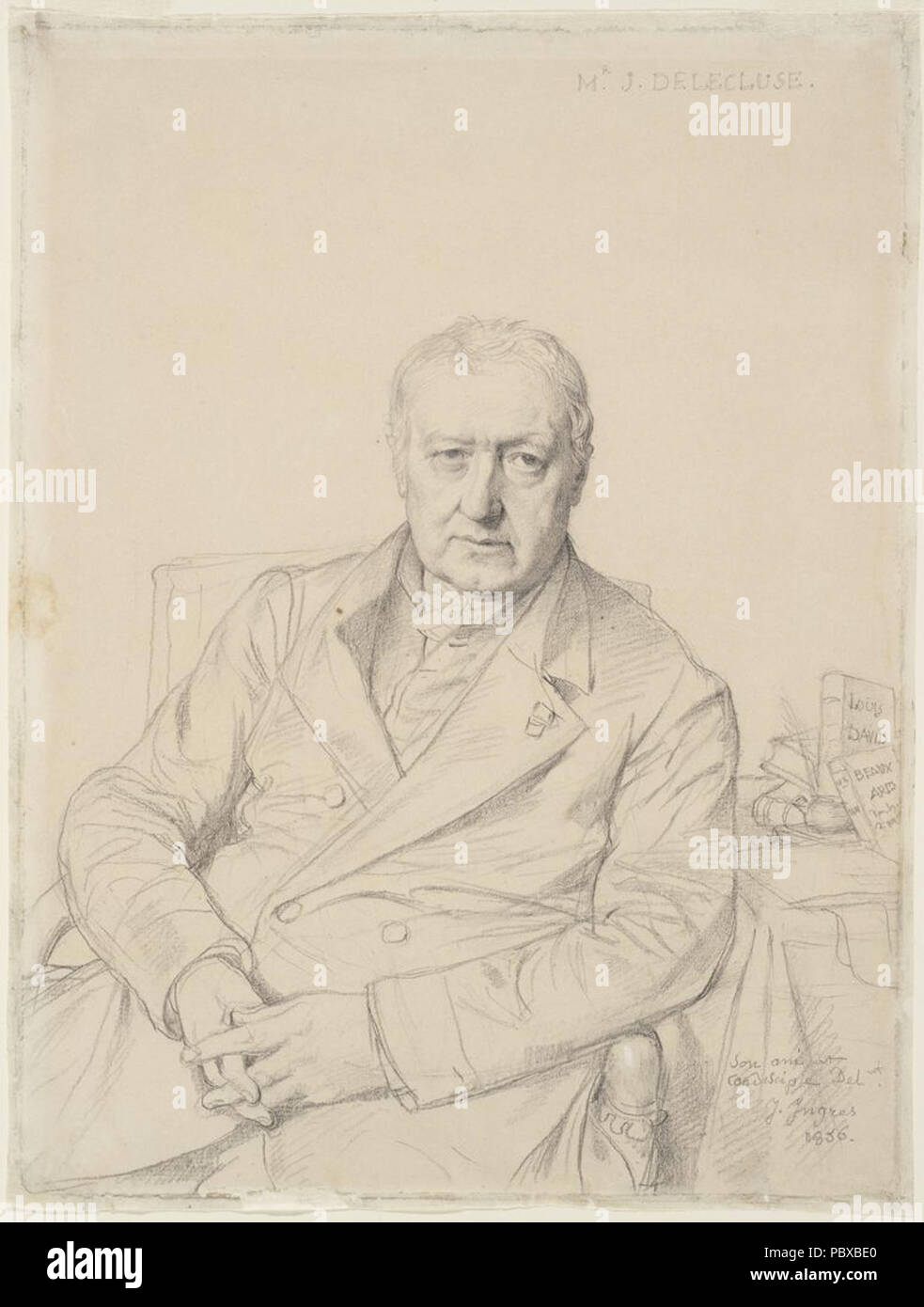 158 Delécluze portrait par Ingres Banque D'Images