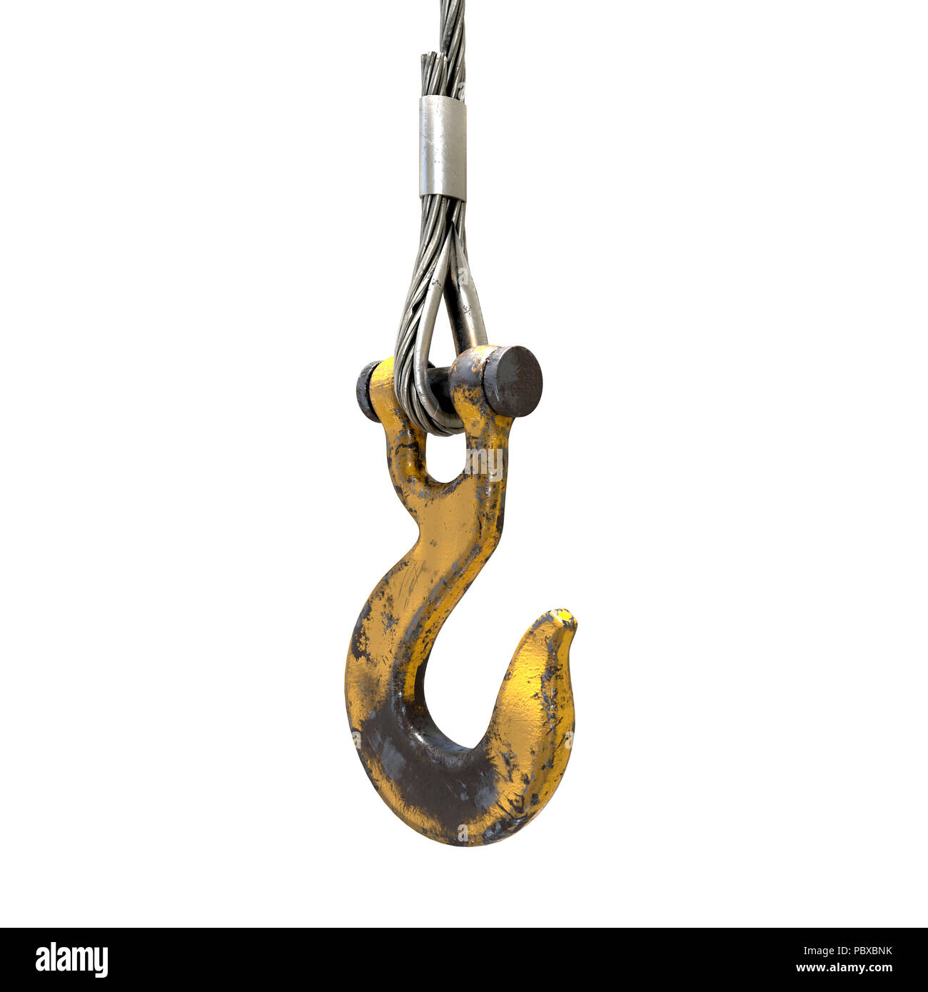 Grue de levage crochet et câble en acier Banque D'Images