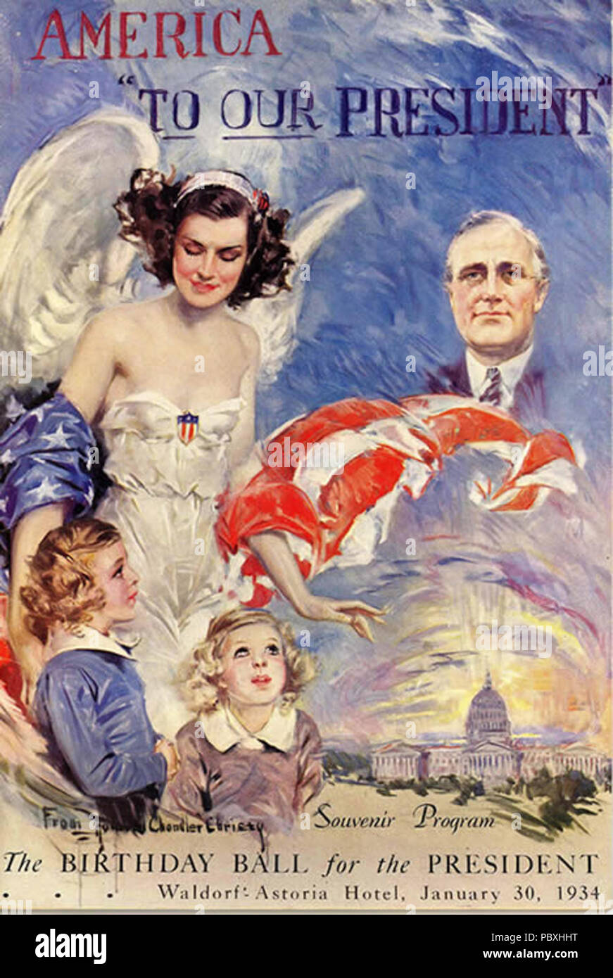 204 RAD 1stBirthdayBall byHowardChandlerChristy1934 poster Banque D'Images