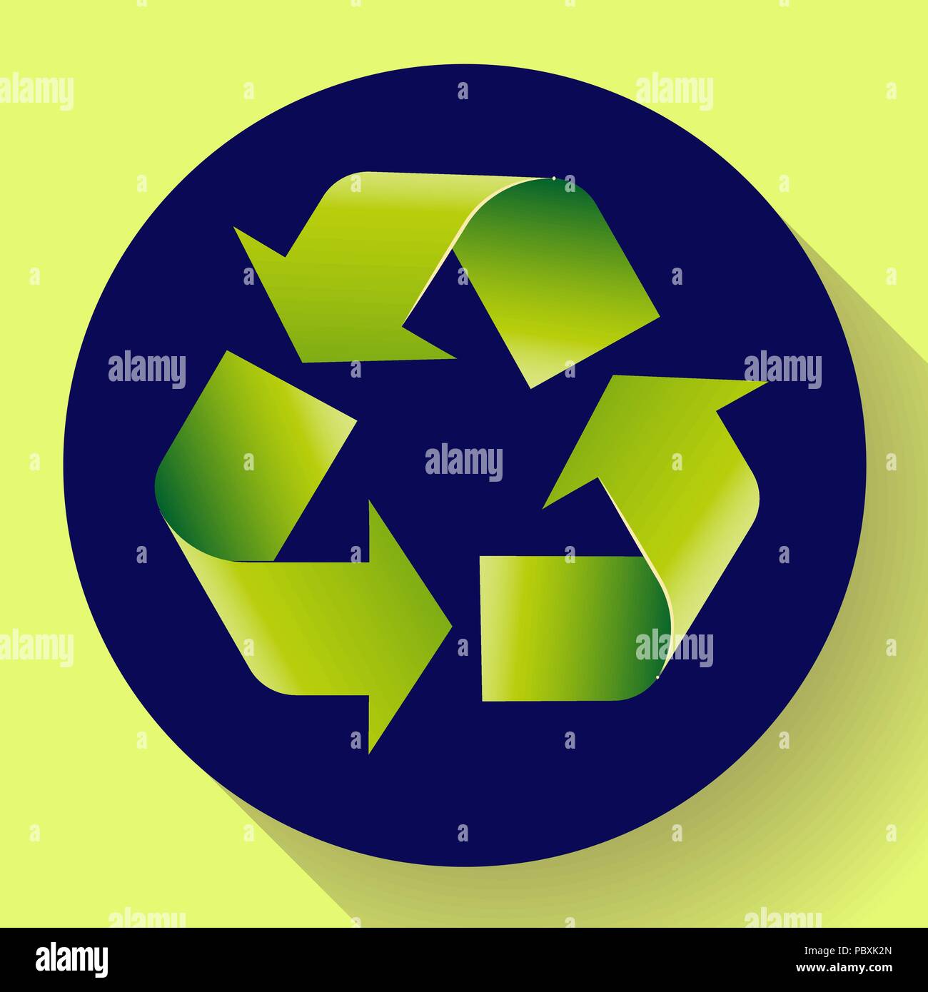 Flèches vertes eco recycle symbol vector illustration isolé sur fond blanc. Inscrivez-recyclé. Icône recyclé Cycle. Symbole des matériaux recyclés. Icône recyclé. Illustration de Vecteur