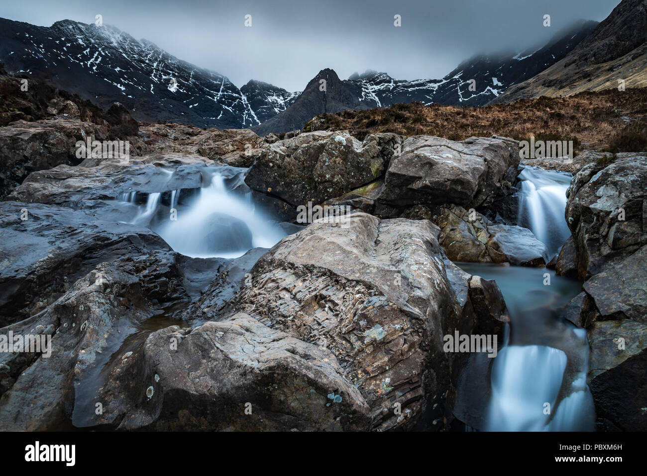 Piscines fée cascade, île de Skye, Écosse, Royaume-Uni, Europe Banque D'Images