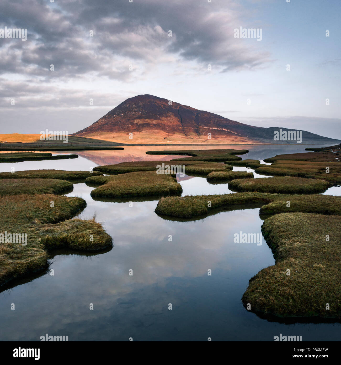 Île de Harris, Écosse Ceapabhal Hill, Chaipaval et Northton Salt Marsh, île de Harris, Hébrides extérieures, Royaume-Uni Banque D'Images