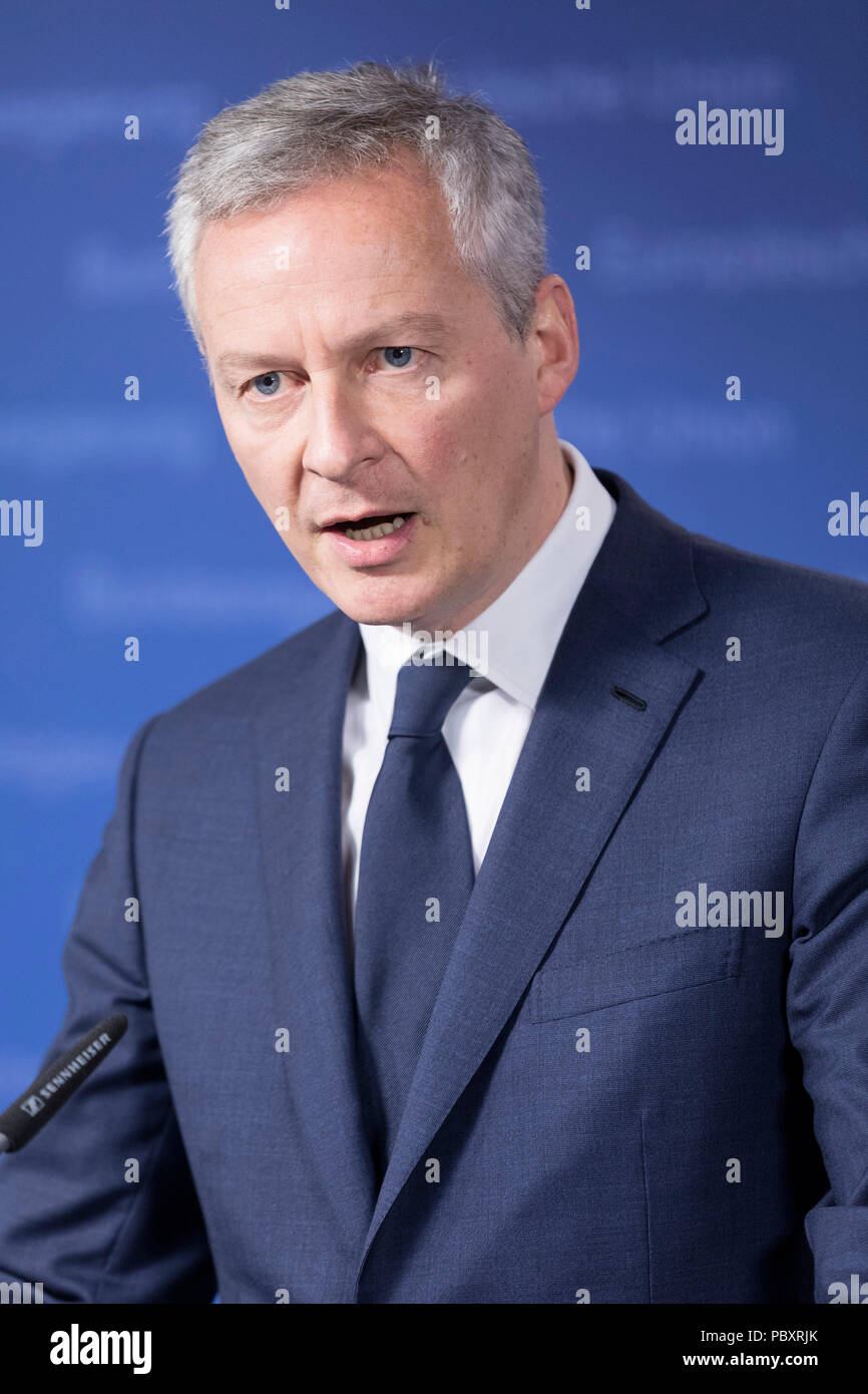 Belgique, Bruxelles, le 2018/05/25 : Bruno Le Maire, Ministre français de l'économie et des Finances, participation à la réunion du Conseil ECOFIN Banque D'Images