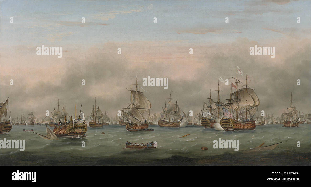 353 La bataille des Saintes le 12 avril 1782 vue par le peintre Thomas Whitcombe Banque D'Images