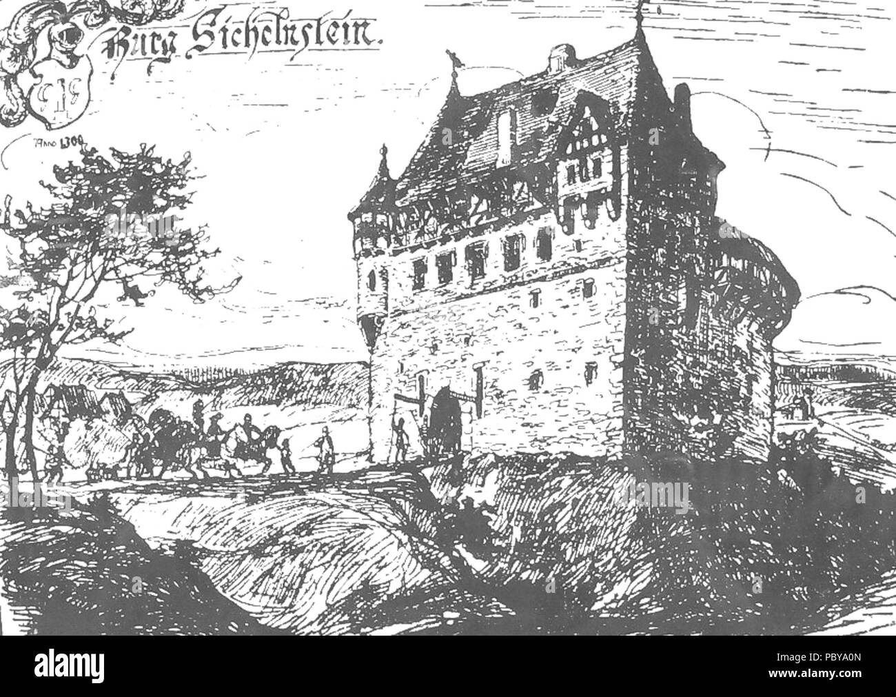 105 Burg Sichelnstein 1300 Banque D'Images