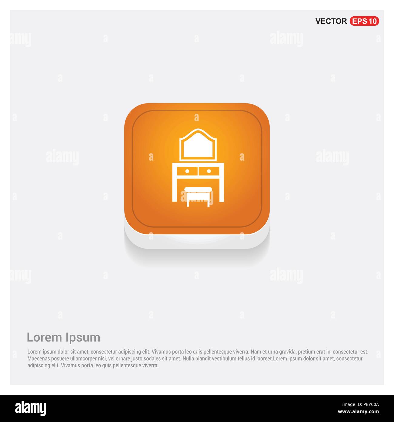 Coiffeuse Orange Icône Bouton Web Résumé - Free vector icon Illustration de Vecteur