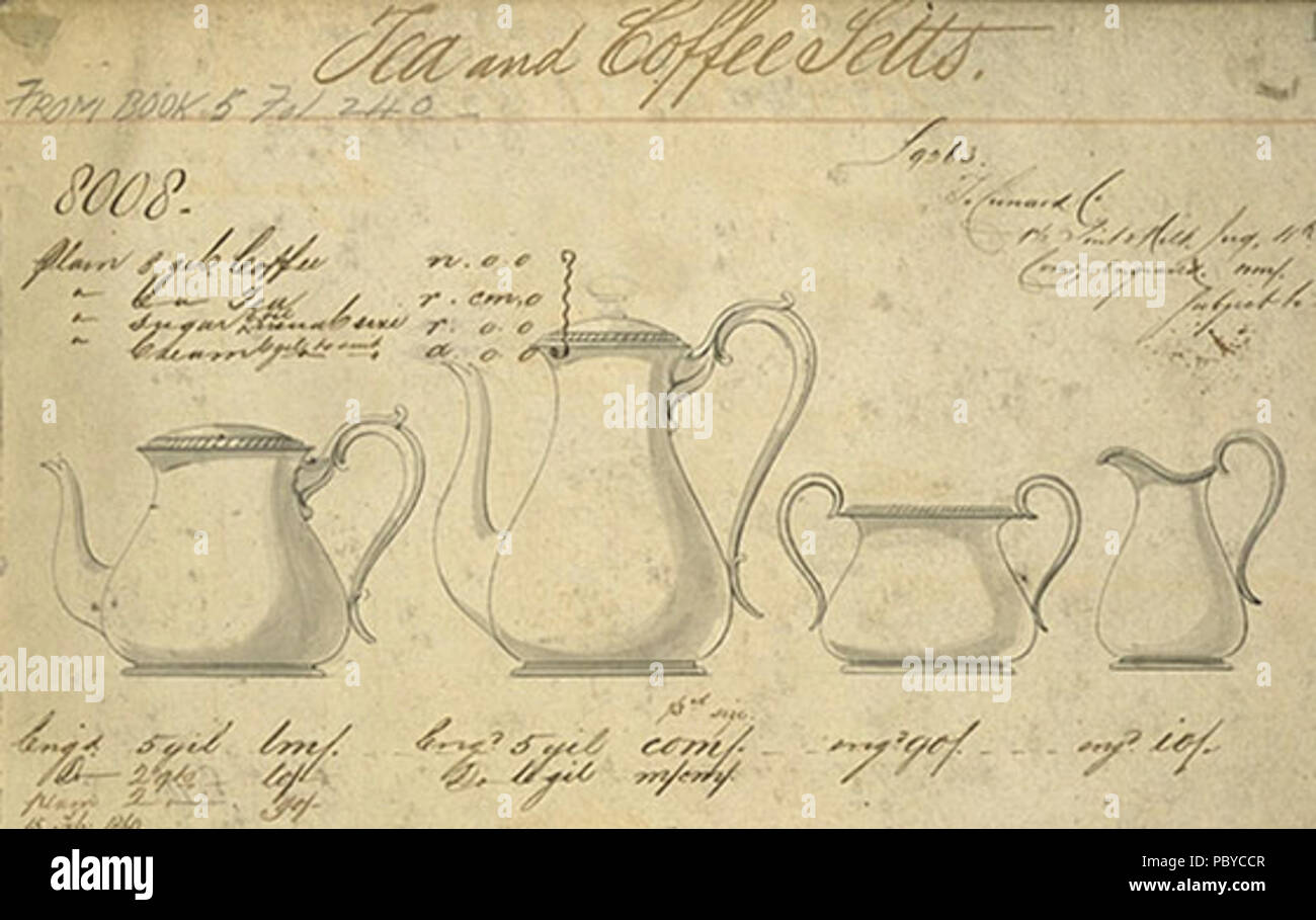 184 Co Elkington ensemble thé café 1860 Banque D'Images