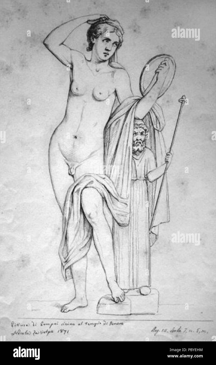 193 Ermafrodito Trittolemo, casa di Pompei (1871), Banque D'Images