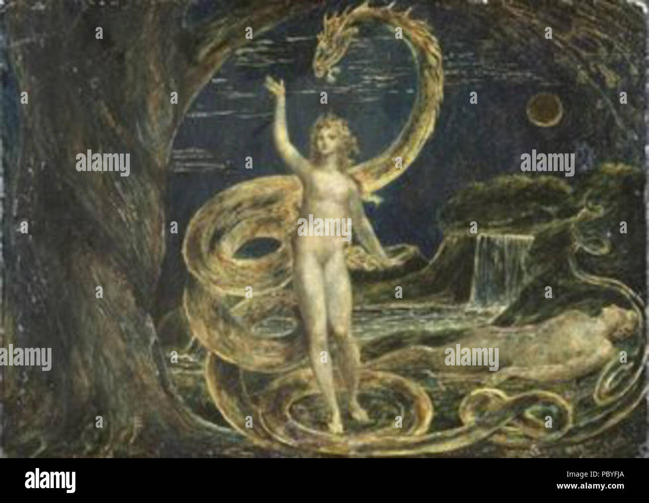 199 Eve tentée par le Serpent William Blake Banque D'Images