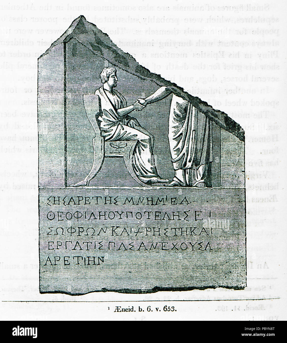 Stèle funéraire de 232 Théophile - Edward Dodwell - 1819 Banque D'Images