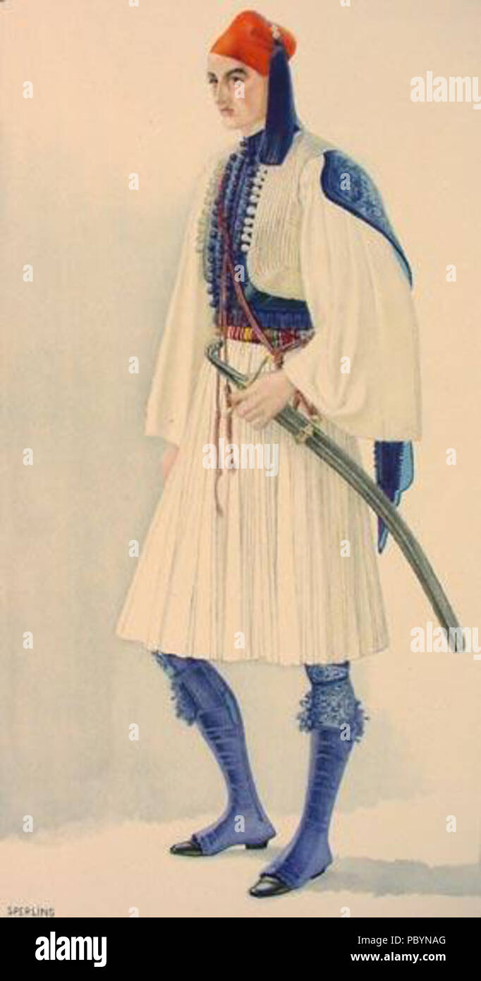 232 Grec Fustanella costume de ville Banque D'Images