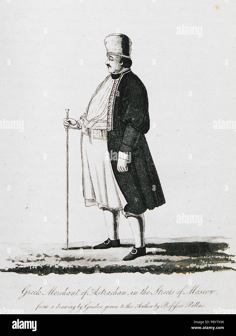 254 marchand grec de Astrachan, dans les rues de Moscou - Edward Clarke Daniel - 1810 Banque D'Images