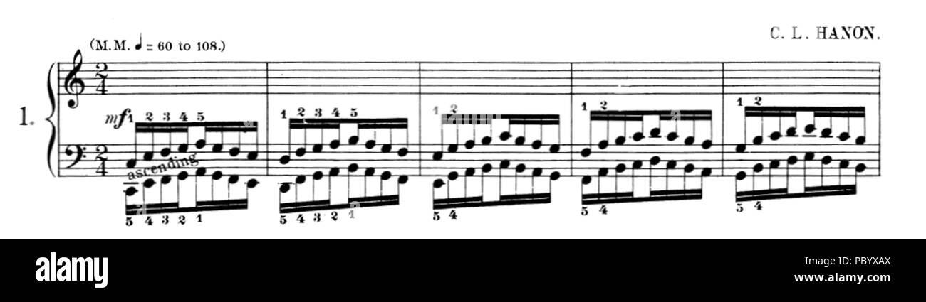 266 Hanon - Exercice n°1 Banque D'Images