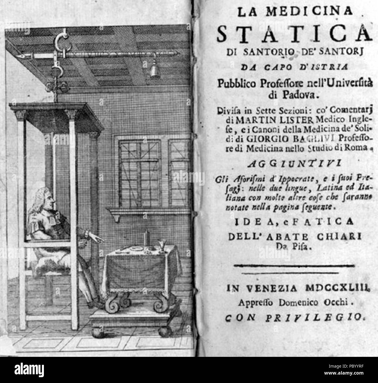 543 Santorio Medicina Statica italien Banque D'Images