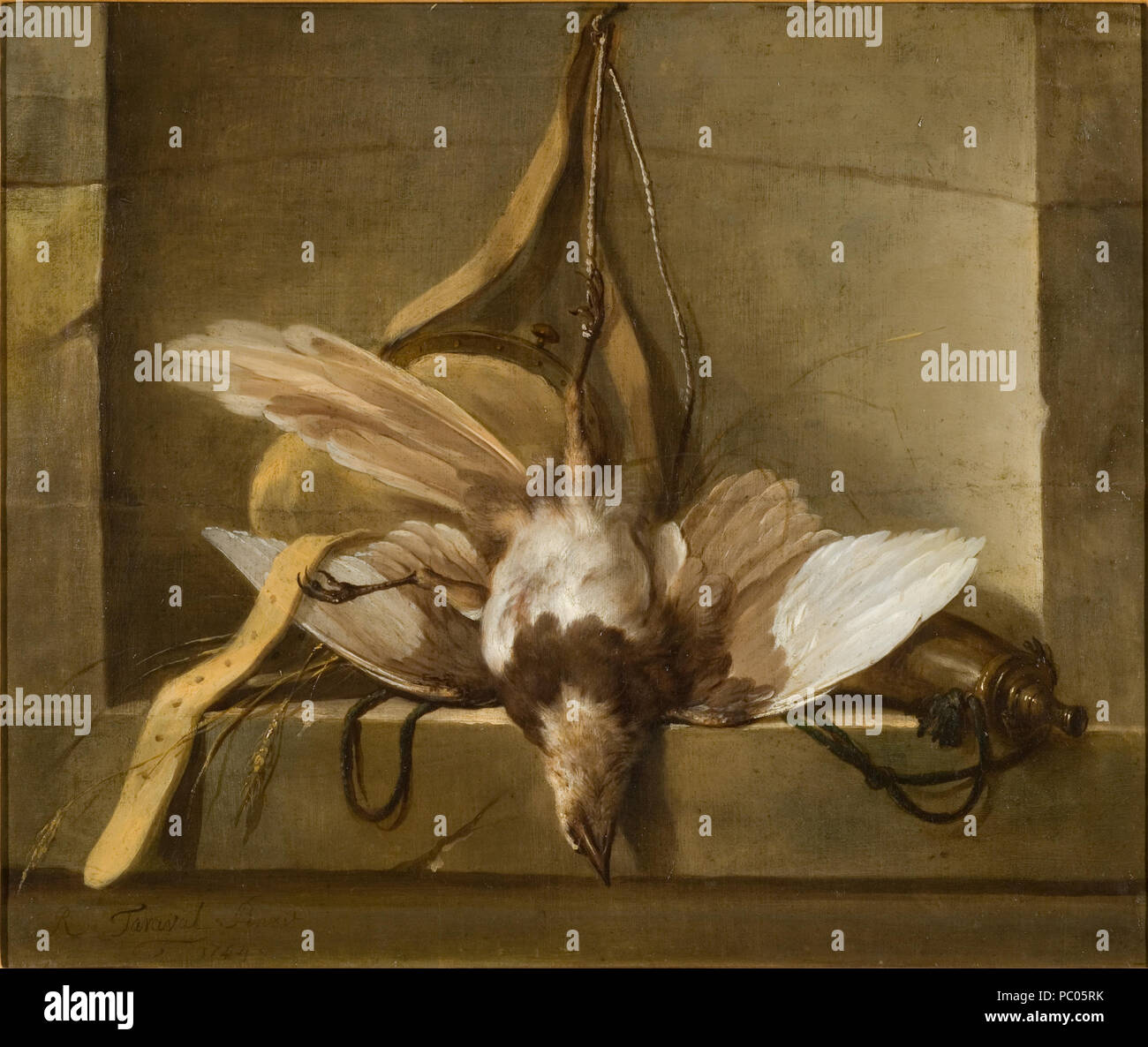 83 La vie encore avec un oiseau mort et équipements de chasse (Guillaume) - Taraval Nationalmuseum - 18403 Banque D'Images