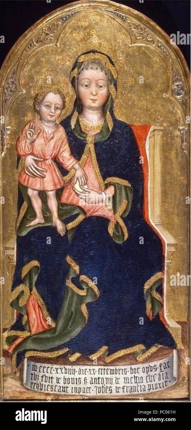 246 Giovanni di Francia, initialement Jean Charlier, vierge et l'enfant, 1429, 104x51cm, Musée national du Palais de Venise, Rome Banque D'Images