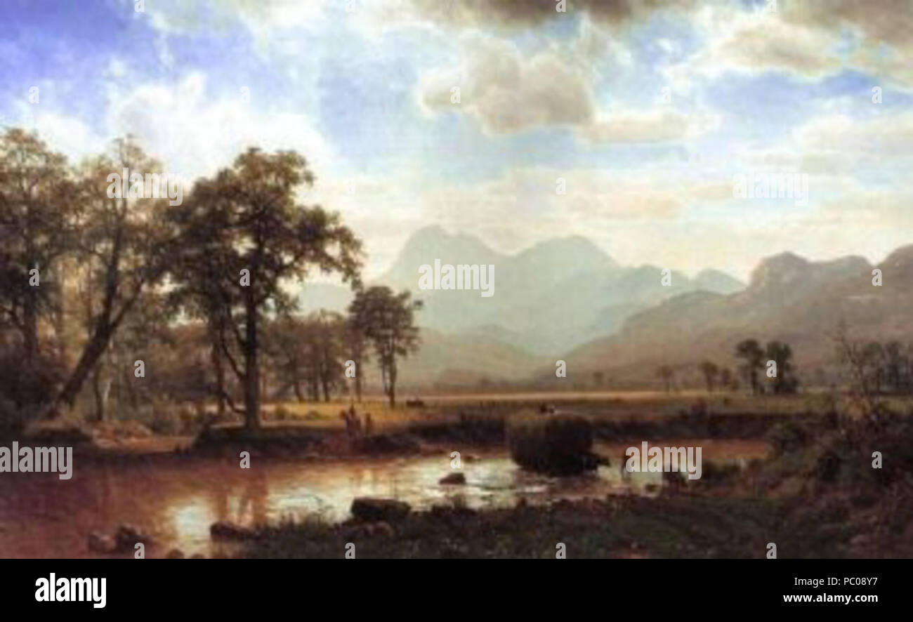 268 de la fenaison, Conway Meadows 1864 par Albert Bierstadt Banque D'Images