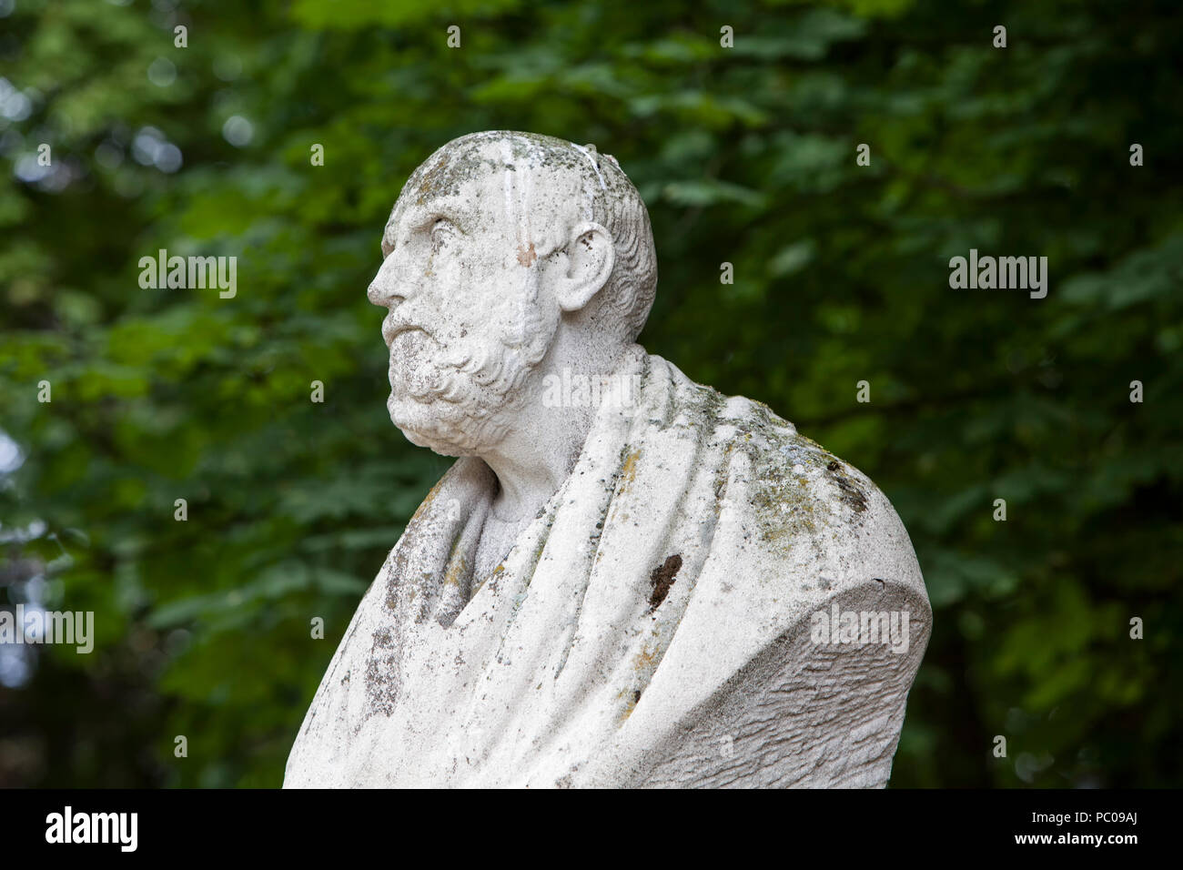 Alcibiade, fils de Cleinias, ch. 450-404 avant J.-C., un homme d'État athénien, orateur et général, au buste de douves, Allemagne Palais Nordkirchen Banque D'Images