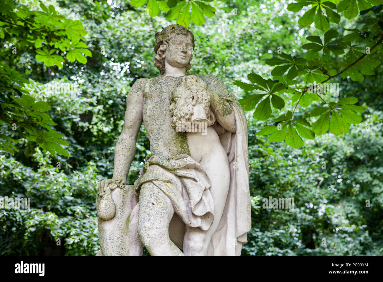 Statue de mercure ou Hermès à douves Nordkirchen Palace, Allemagne Banque D'Images