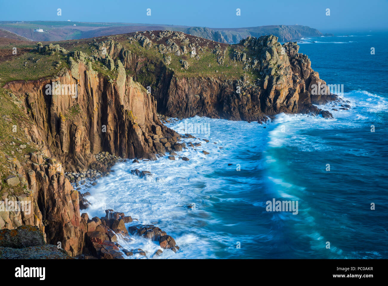 Land's End, Sennen, Cornouailles, Angleterre, Royaume-Uni, Europe Banque D'Images