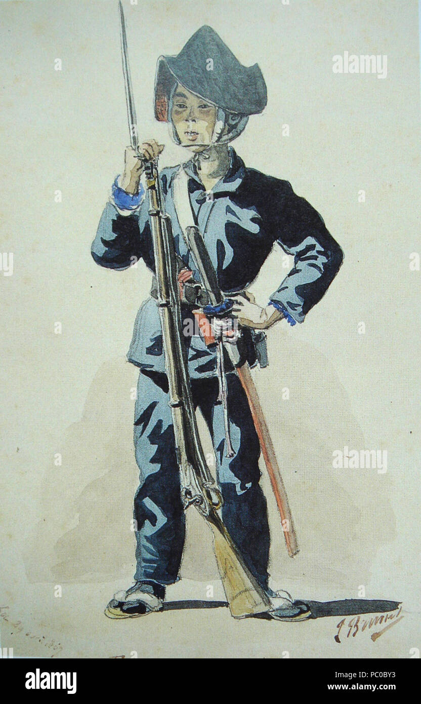 310 JapaneseBakufuInfantryApril1867 Banque D'Images