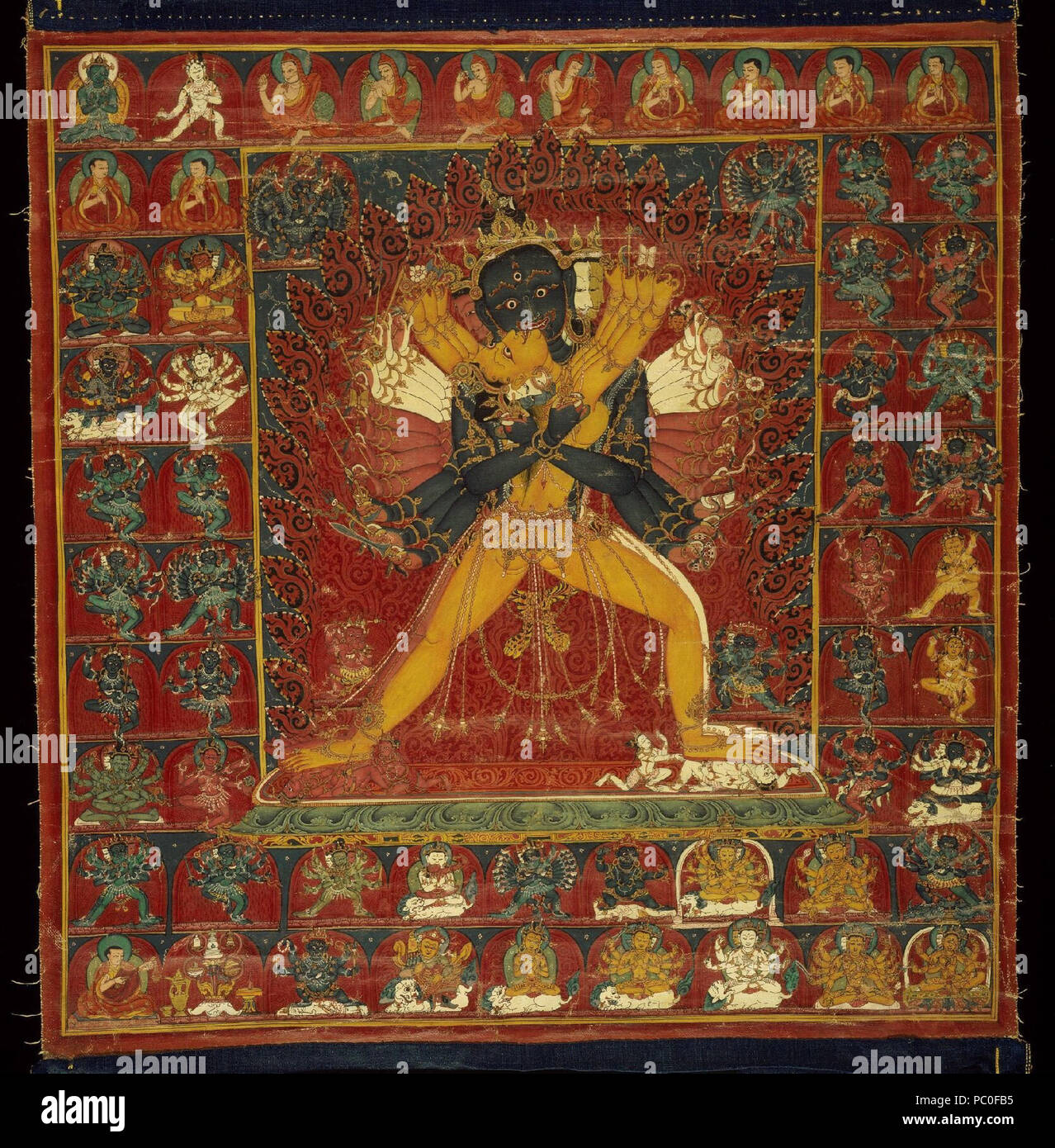 Déité Bouddhiste Kalachakra (333) 14e siècle Banque D'Images