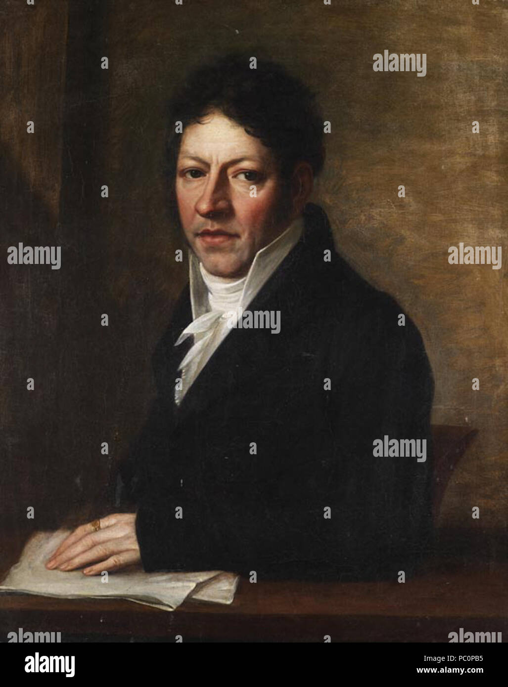 325 Joseph Hauber (attr) Herrenportrait (evtl J G Zeller) Banque D'Images