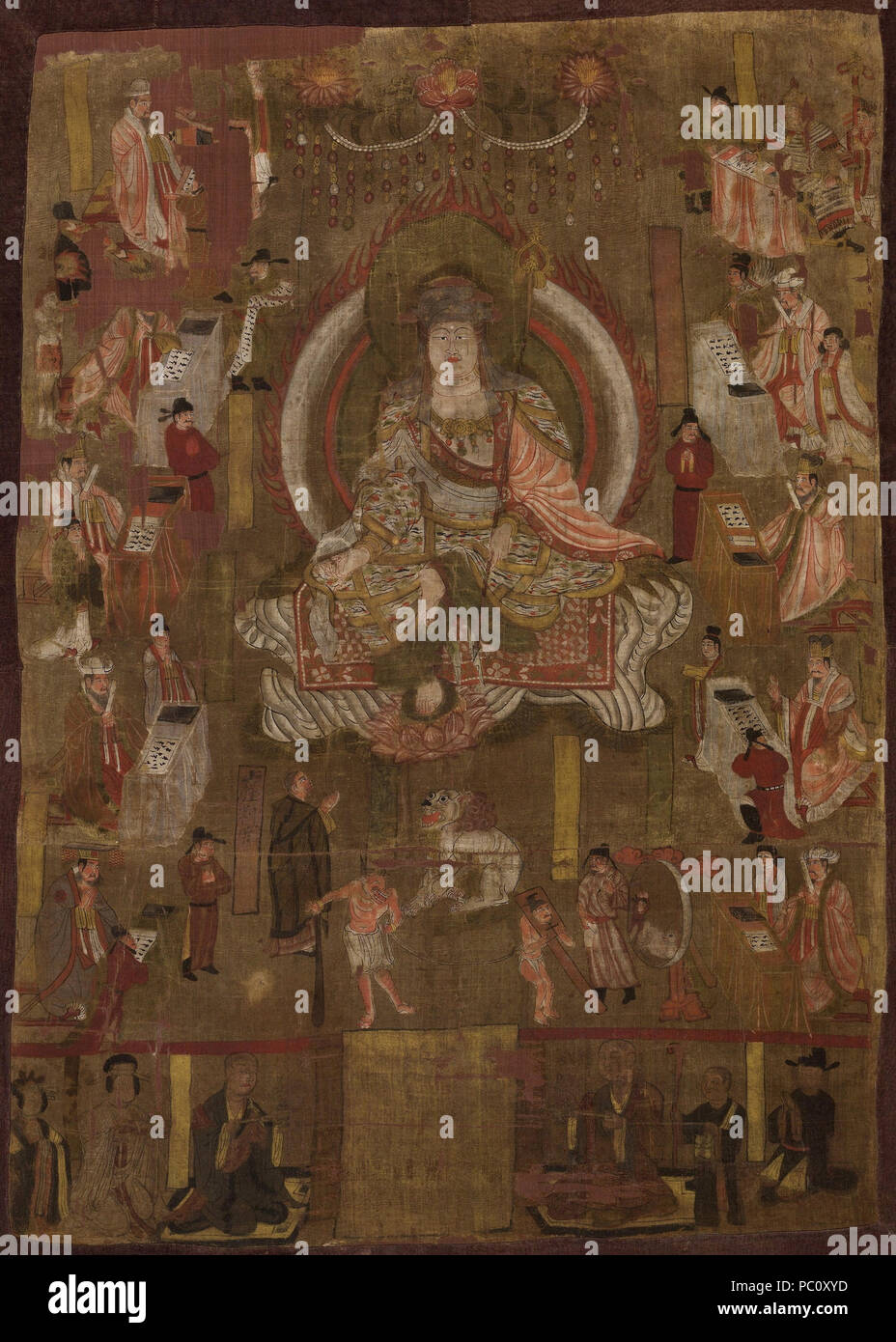 349 Kshitigarbha avec les dix rois de l'enfer. De Dunhuang. Fin 9e - début du 10e siècle, British Museum Banque D'Images 349 Kshitigarbha avec les dix rois de l'enfer. De Dunhuang. Fin 9e - début du 10e siècle, British Museum Banque D'Images