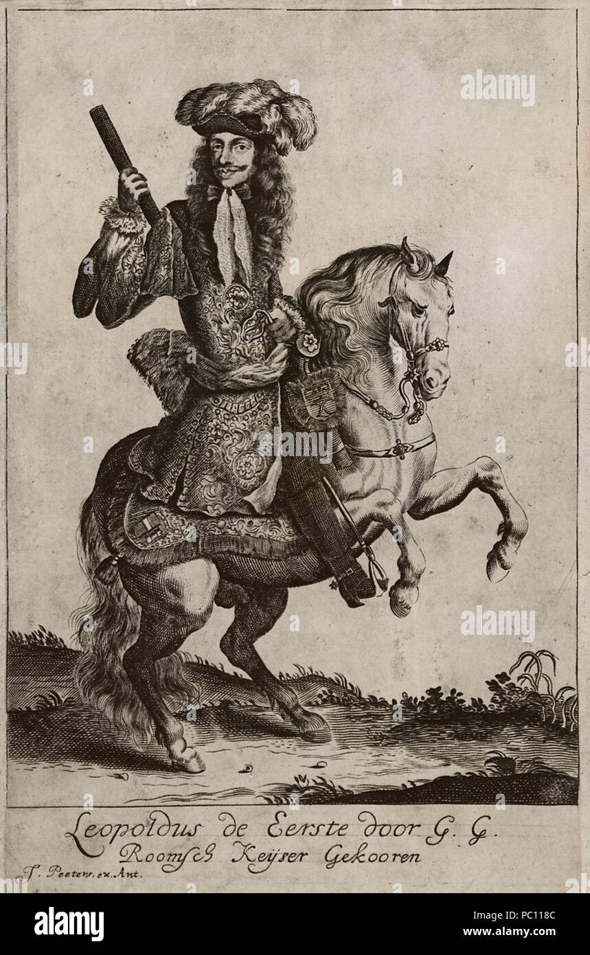 Leopoldus 368 porte de Eerste G G Roomscs Gekooren Keyser - Jacob Peeters - 1686 Banque D'Images