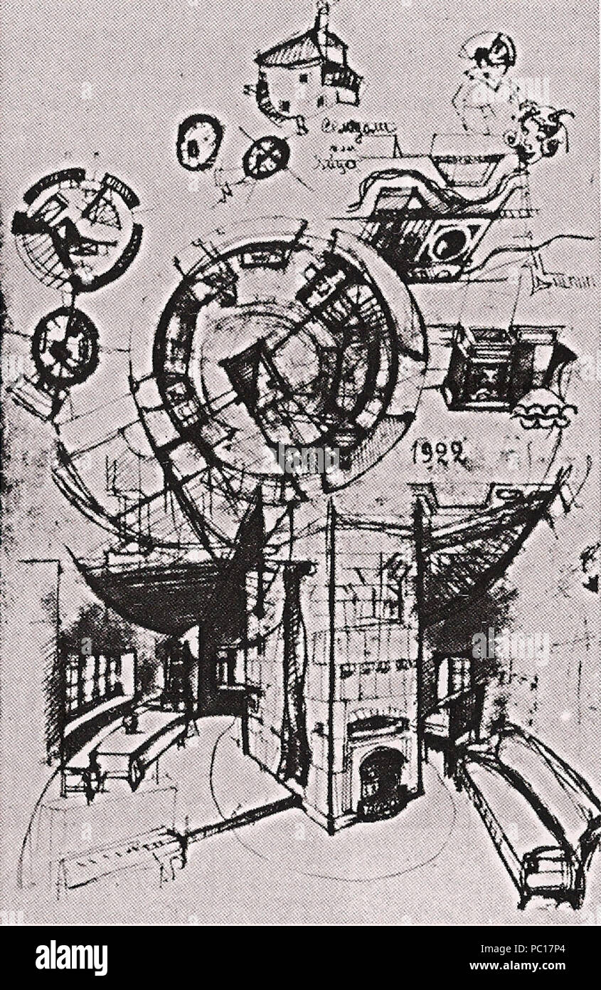 411 Maison Melnikov croquis 1 Banque D'Images