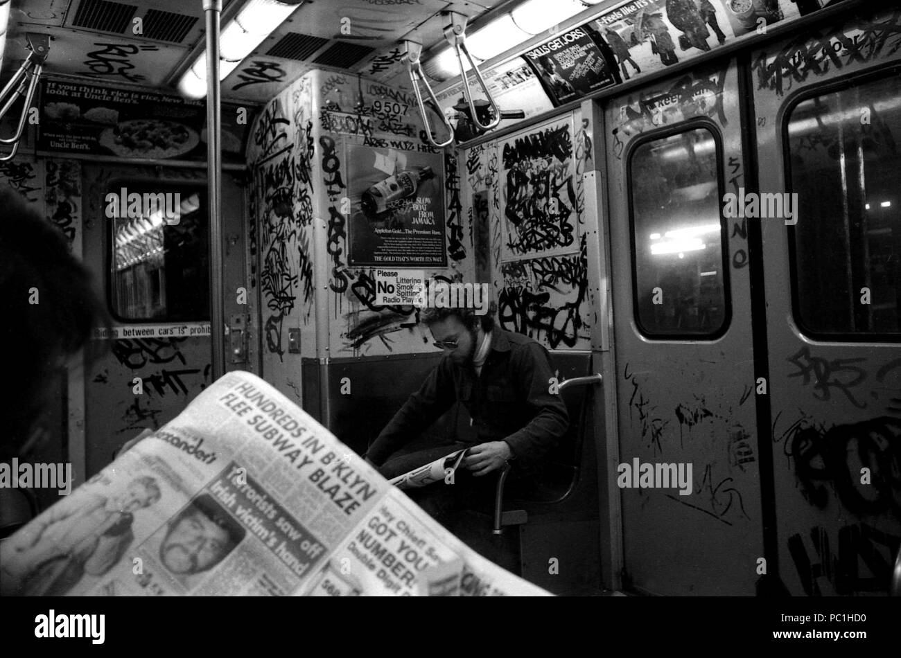 Scène du métro de New York dans les années 80 Banque D'Images