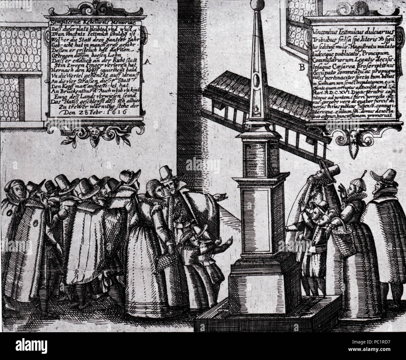 Fettmilch Toengesgasse Schandsaeule 207 Banque D'Images