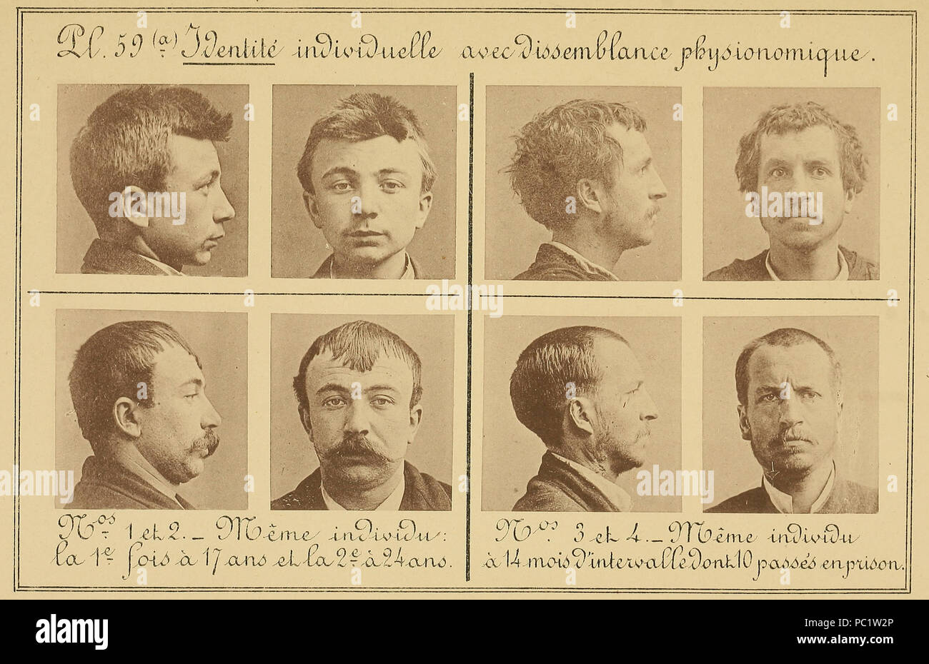 14 Bertillon - Identification anthropométrique (1893) 337 Banque D'Images