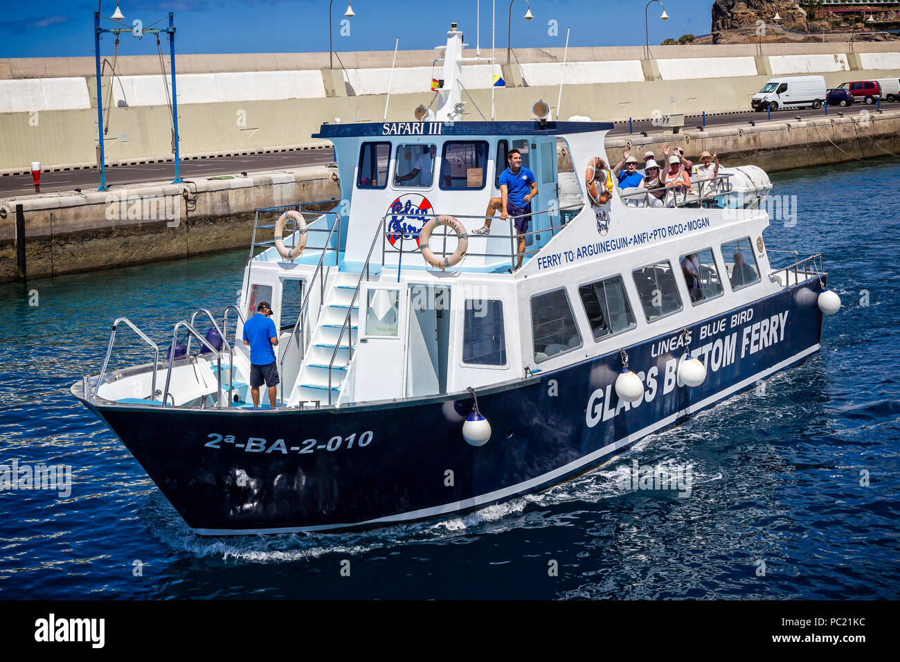 Le port de ferry à fond de verre à Gran Canaria, Espagne prise le 16 mai 2013 Banque D'Images