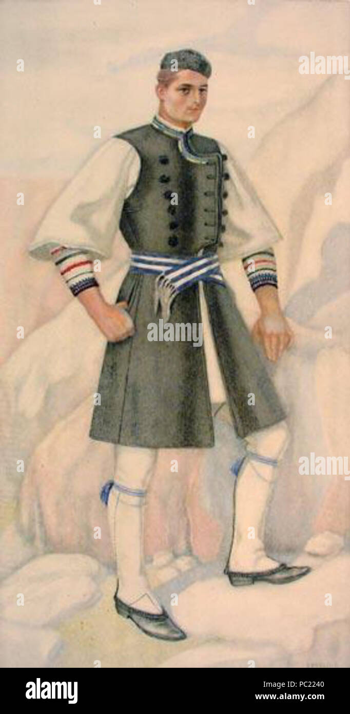 384 Macédoine peluche costume grec Banque D'Images